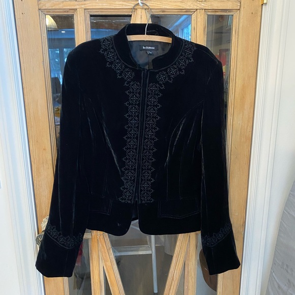 le chateau Jackets & Blazers - Le Chateau Black Embroidered Women's Napoleon Style Blazer
